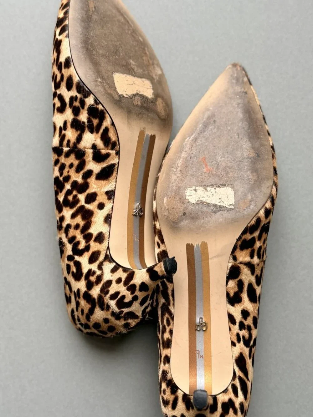 Sam Edelman Dori Leopard Calf Hair Pointed Toe Kitten Heel Pumps Size 9.5